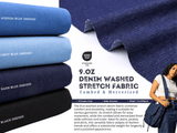 9oz Heavy Washed Stretch Denim Combed and Mercerized Fabric - G.k Fashion Fabrics