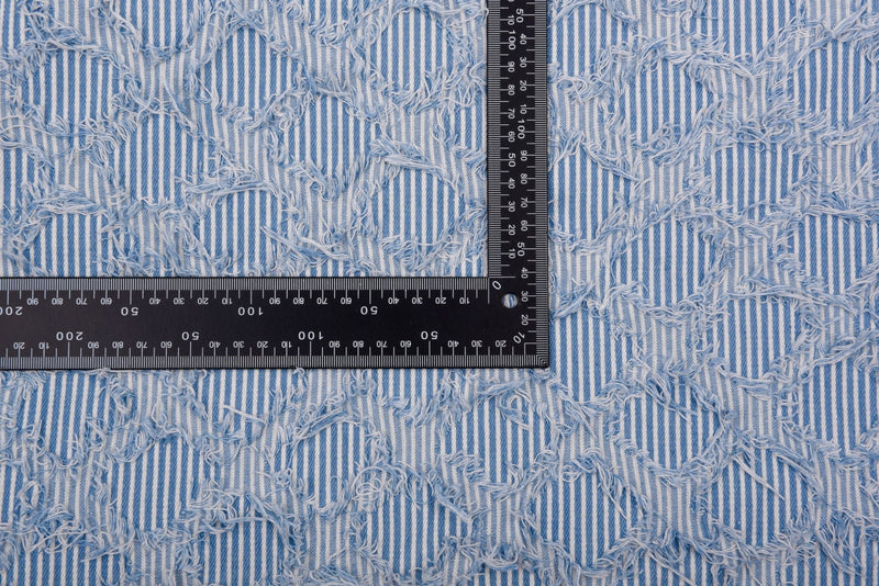 9oz Washed Frayed Anthracite Denim Jacquard Fabric – Combed
