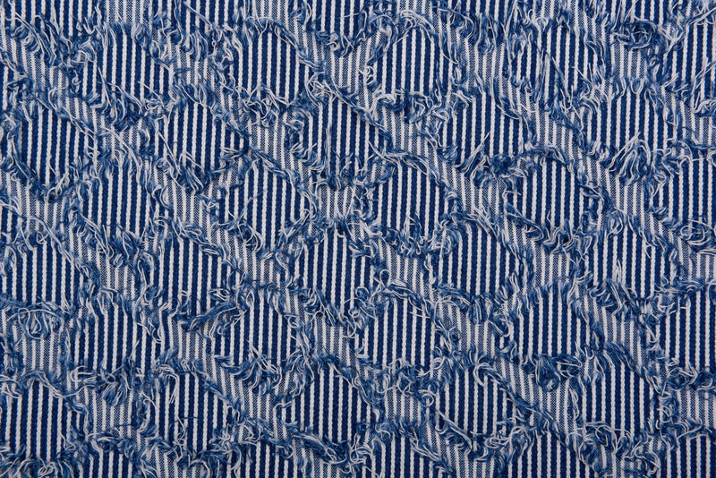 9oz Washed Frayed Anthracite Denim Jacquard Fabric – Combed
