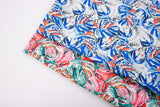 Double Layer Soft Crepe Stretch Abstract Monstera Tropical Leaf Print Fabric