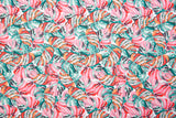 Double Layer Soft Crepe Stretch Abstract Monstera Tropical Leaf Print Fabric