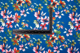 Double Layer Soft Crepe Stretch Aegean Blossom Floral Print Fabric