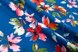 Double Layer Soft Crepe Stretch Aegean Blossom Floral Print Fabric