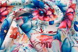 Double Layer Soft Crepe Stretch Watercolor Floral Print Fabric