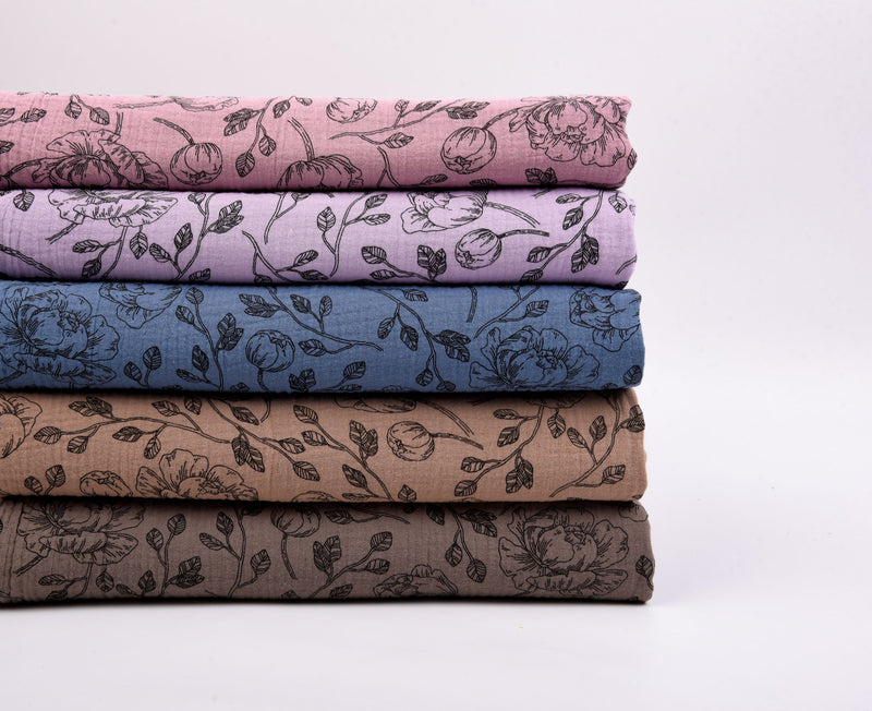 Cotton Double Gauze Vintage Floral Print