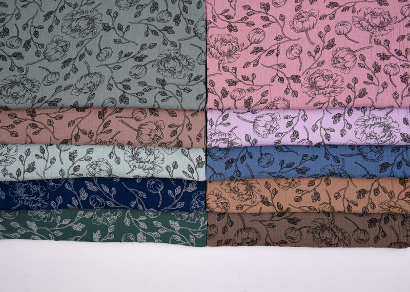 Cotton Double Gauze Vintage Floral Print