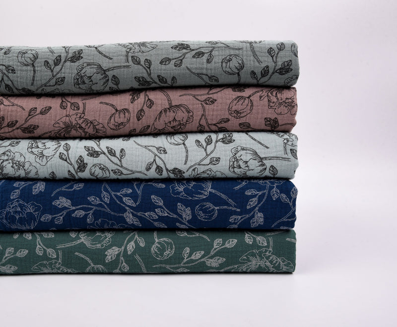 Cotton Double Gauze Vintage Floral Print