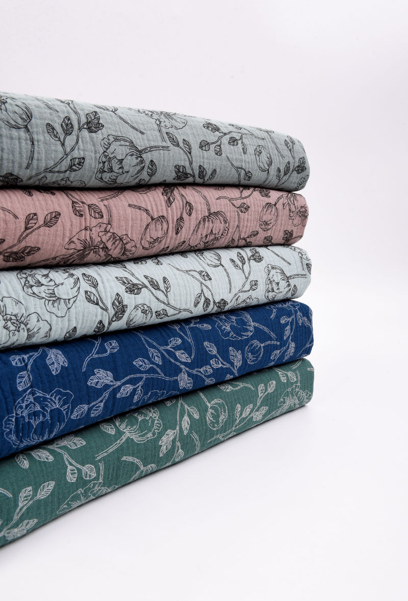 Cotton Double Gauze Vintage Floral Print