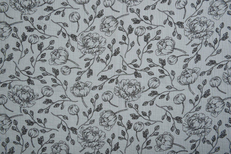 Cotton Double Gauze Vintage Floral Print