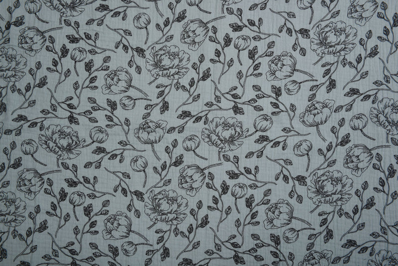 Cotton Double Gauze Vintage Floral Print