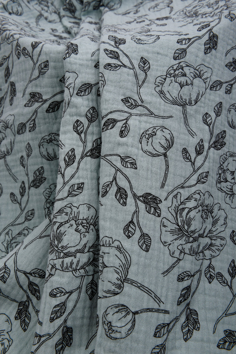 Cotton Double Gauze Vintage Floral Print