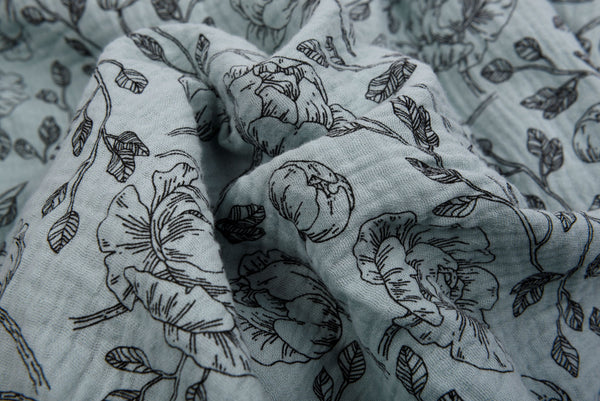Cotton Double Gauze Vintage Floral Print
