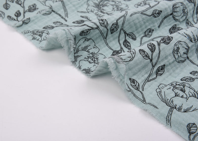 Cotton Double Gauze Vintage Floral Print