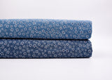 Cherry Blossom  Print -  Washed Cotton Denim Chambray Fabric-20999
