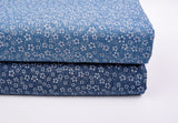 Cherry Blossom  Print -  Washed Cotton Denim Chambray Fabric-20999