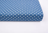 Heart Dot Print -  Washed Cotton Denim Chambray Fabric-20995
