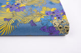 Tropical Botanical Floral  Print -  Washed Cotton Denim Chambray Fabric-20993