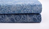 Lace Swirl Print -  Washed Cotton Denim Chambray Fabric-20998
