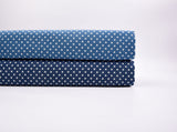 Polka Dot Print -  Washed Cotton Denim Chambray Fabric-20995