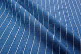 Pin Stripe Print  -  Washed Cotton Denim Chambray Fabric-20994