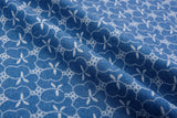 Vintage Trellis Print  -  Washed Cotton Denim Chambray Fabric-20998