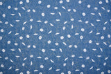 Daisy Floral Print -  Washed Cotton Denim Chambray Fabric-20999