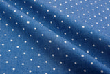 Small Polka Dot Print -  Washed Cotton Denim Chambray Fabric-20995