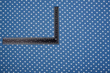 Heart Dot Print -  Washed Cotton Denim Chambray Fabric-20995