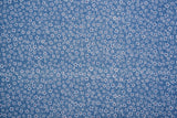 Cherry Blossom  Print -  Washed Cotton Denim Chambray Fabric-20999
