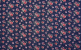 Petite Vintage Rose  Print -  Washed Cotton Denim Chambray Fabric-20993