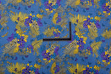 Tropical Botanical Floral  Print -  Washed Cotton Denim Chambray Fabric-20993