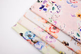 Bamboo Viscose Blend Stretch Woven Fabric – Watercolour Chintz Floral Print- 7068/0196