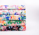 Bamboo Viscose Blend Stretch Woven Fabric – Artistic Abstract Wildflower Print- 7068/8869