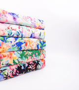 Bamboo Viscose Blend Stretch Woven Fabric – Artistic Abstract Wildflower Print- 7068/8869