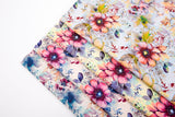 Bamboo Viscose Blend Stretch Woven Fabric – Painterly Wildflower Print 7068/6281