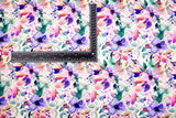 Bamboo Viscose Blend Stretch Woven Fabric – Artistic Abstract Wildflower Print- 7068/8869