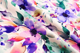 Bamboo Viscose Blend Stretch Woven Fabric – Artistic Abstract Wildflower Print- 7068/8869