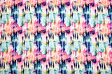 Bamboo Viscose Blend Stretch Woven Fabric – Abstract Watercolour Stripe Print 7068/9423
