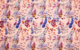 Bamboo Viscose Blend Stretch Woven Fabric – Abstract Fern & Feather Print - 7068/4504