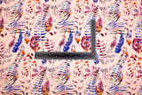 Bamboo Viscose Blend Stretch Woven Fabric – Abstract Fern & Feather Print - 7068/4504
