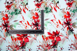 Bamboo Viscose Blend Stretch Woven Fabric – Tossed Watercolour Floral Print - 7068/6855