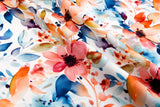 Bamboo Viscose Blend Stretch Woven Fabric – Painterly Wildflower Print 7068/6281