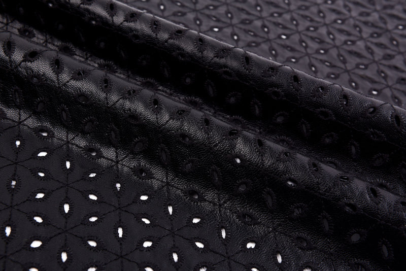 PU Leather Eyelet  Embroidery fabric