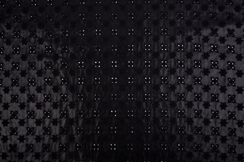 PU Leather Eyelet  Embroidery fabric