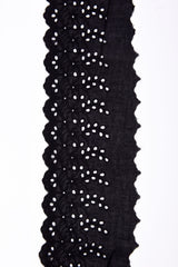 Scalloped Floral Eyelet Cotton Embroidery Trim - 2