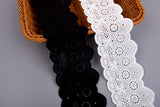Double Scalloped Cotton Embroidery Lace Trim – Geometric & Floral Broderie Anglaise – 6