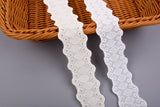 Geometric Diamond Cotton Eyelet Trim – Scalloped Embroidery–  9