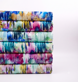 Bamboo Viscose Blend Stretch Woven Fabric – Abstract Watercolour Stripe Print 7068/9423