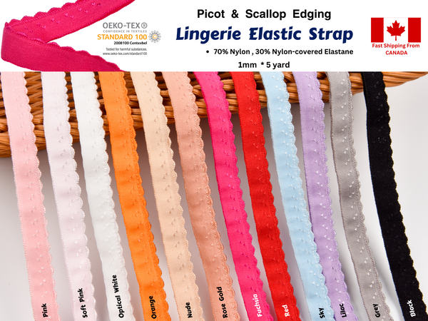 Lingerie Elastic Strap / Picot & Scallop Edging