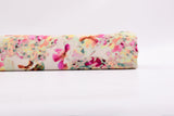 23 Momme Stretch Bamboo Silk Blend Fabric – Pastel Bloom Watercolor Floral Print - 7247